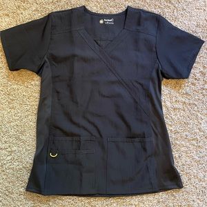 black scrub top